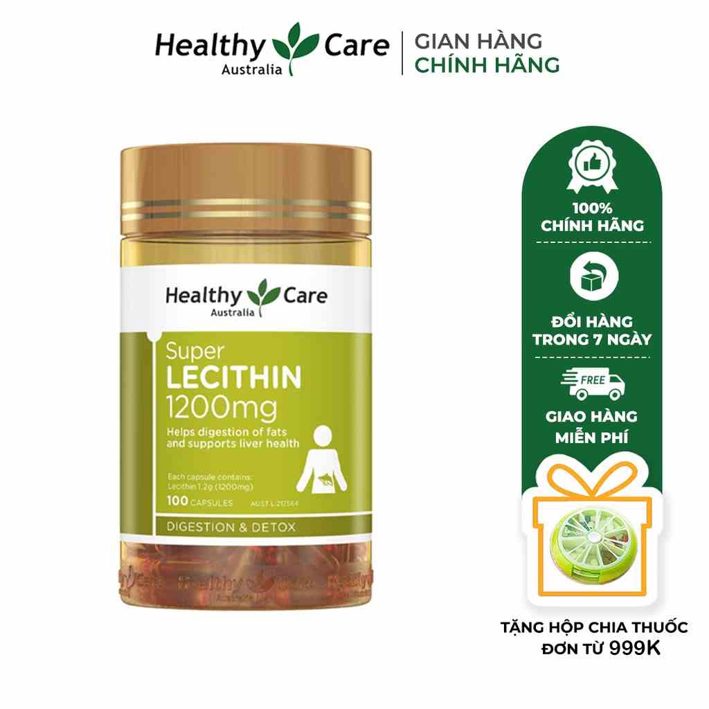 Mầm đậu nành Healthy Care Super Lecithin hỗ trợ điều hòa nội tiết (100 viên)