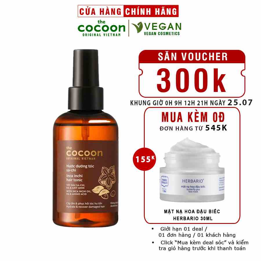 Nước xịt dưỡng tóc SACHI 140ml cocoon thuần chay