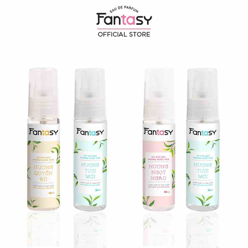 Combo 2 Xịt khử mùi hương nước hoa Fantasy giúp da sáng mịn, mờ thâm 30ml/chai