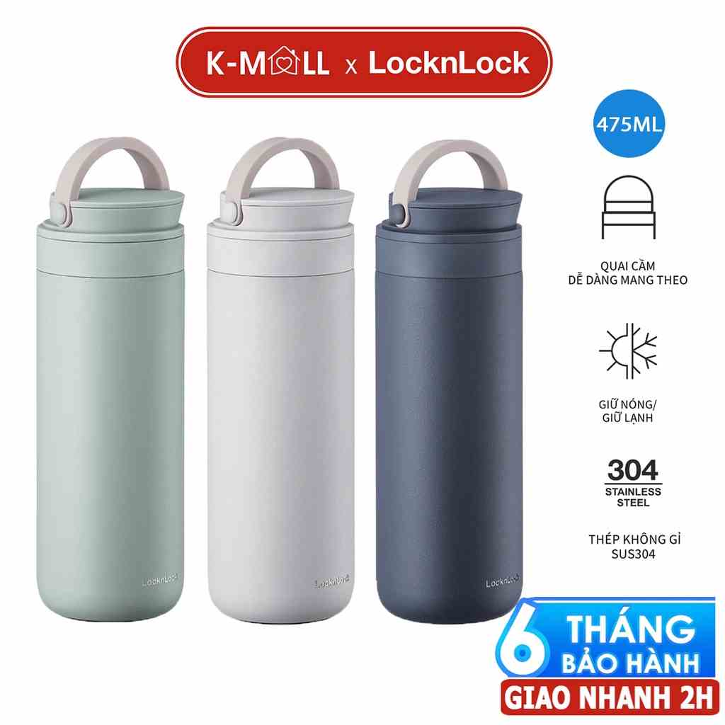 Bình giữ nhiệt LocknLock 475ml Metro Two Way có quai xách LHC4274 3 màu lựa chọn - K-MALL