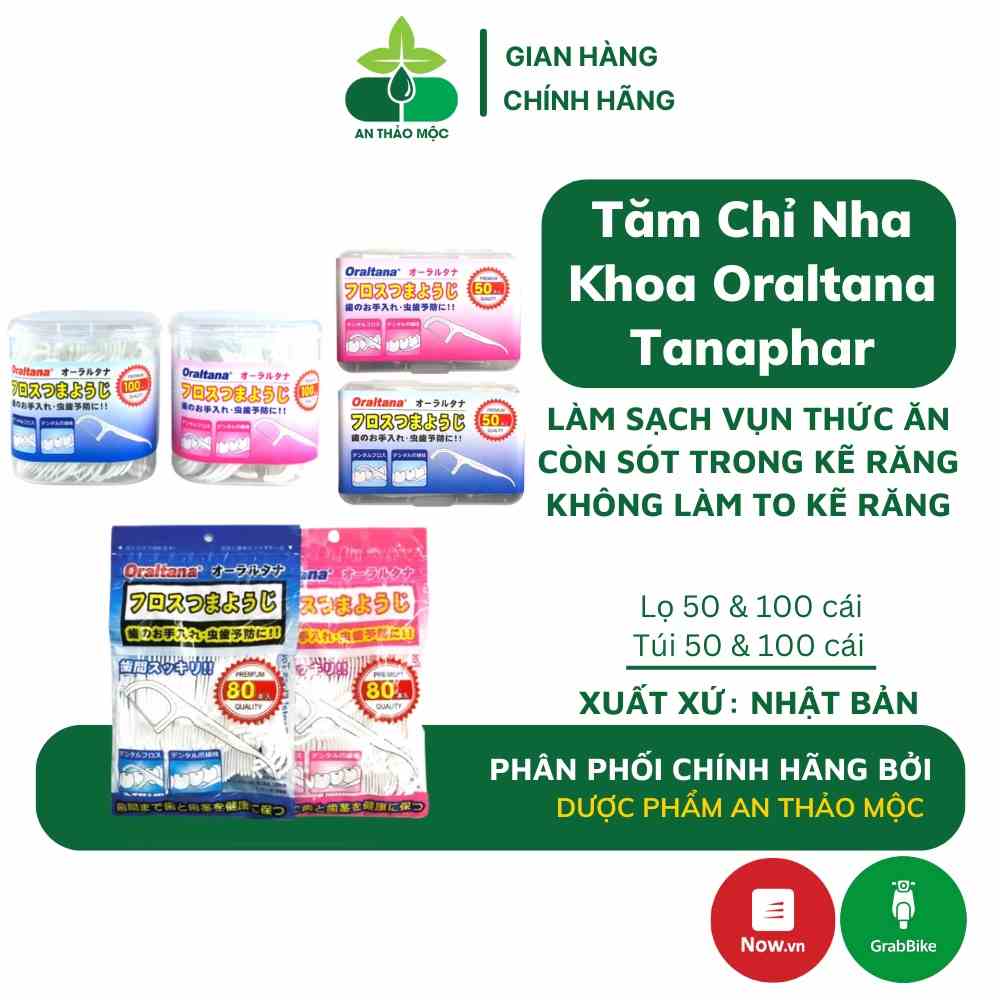 [Mã BMLTB35 giảm đến 35K đơn 99K] Tăm Chỉ Nha Khoa Oraltana Tanaphar.Chăm Sóc Răng Miệng Thuận Tiện Sử Dụng