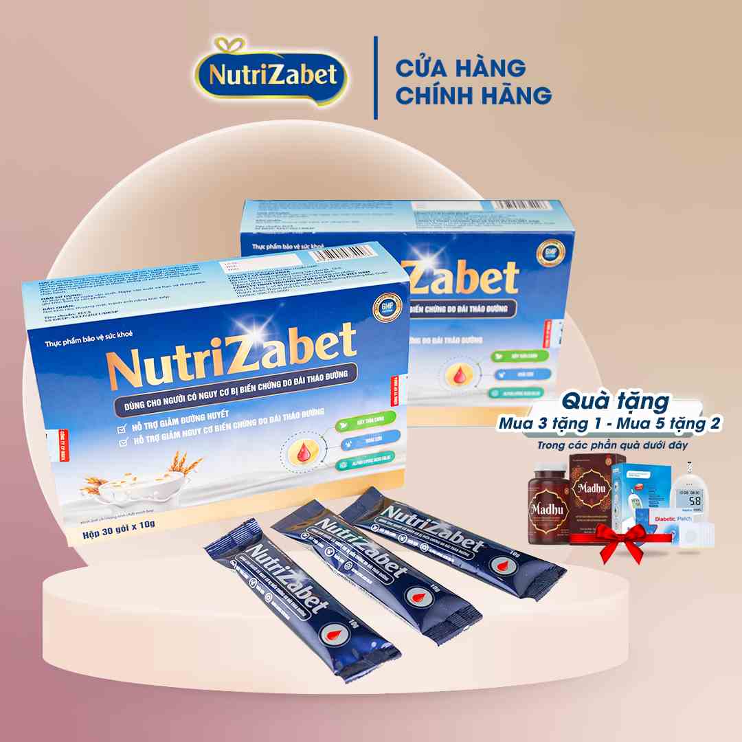 Combo 2 Hộp Sữa Hạt Tiểu Đường NutriZabet - Giúp Ổn Định Đường Huyết, Ngăn Ngừa Biến Chứng, Tăng Cường Đề Kháng