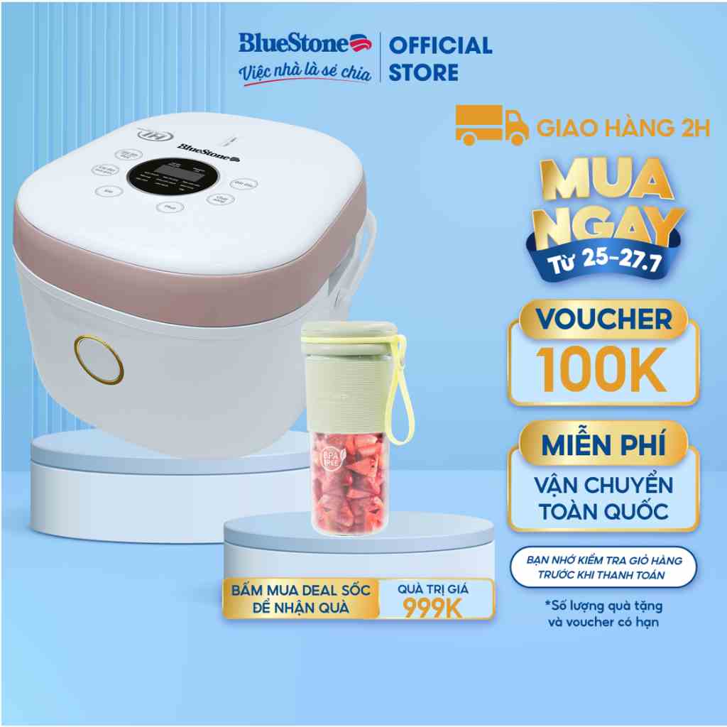 [Mã ELBAU5 giảm 5% đơn 300K] Nồi Cơm Điện Tử Cao Tần 1.5L BlueStone RCB-5960