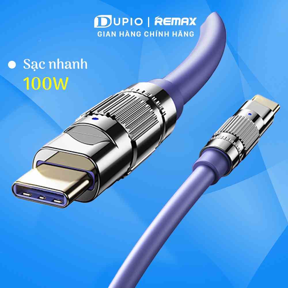 [Mã BMLTB35 giảm đến 35K đơn 99K] Dây cáp sạc nhanh DUPIO Remax DS11 pd qc 100w 66w 20w có đèn báo chuôi cầm chắc chắn