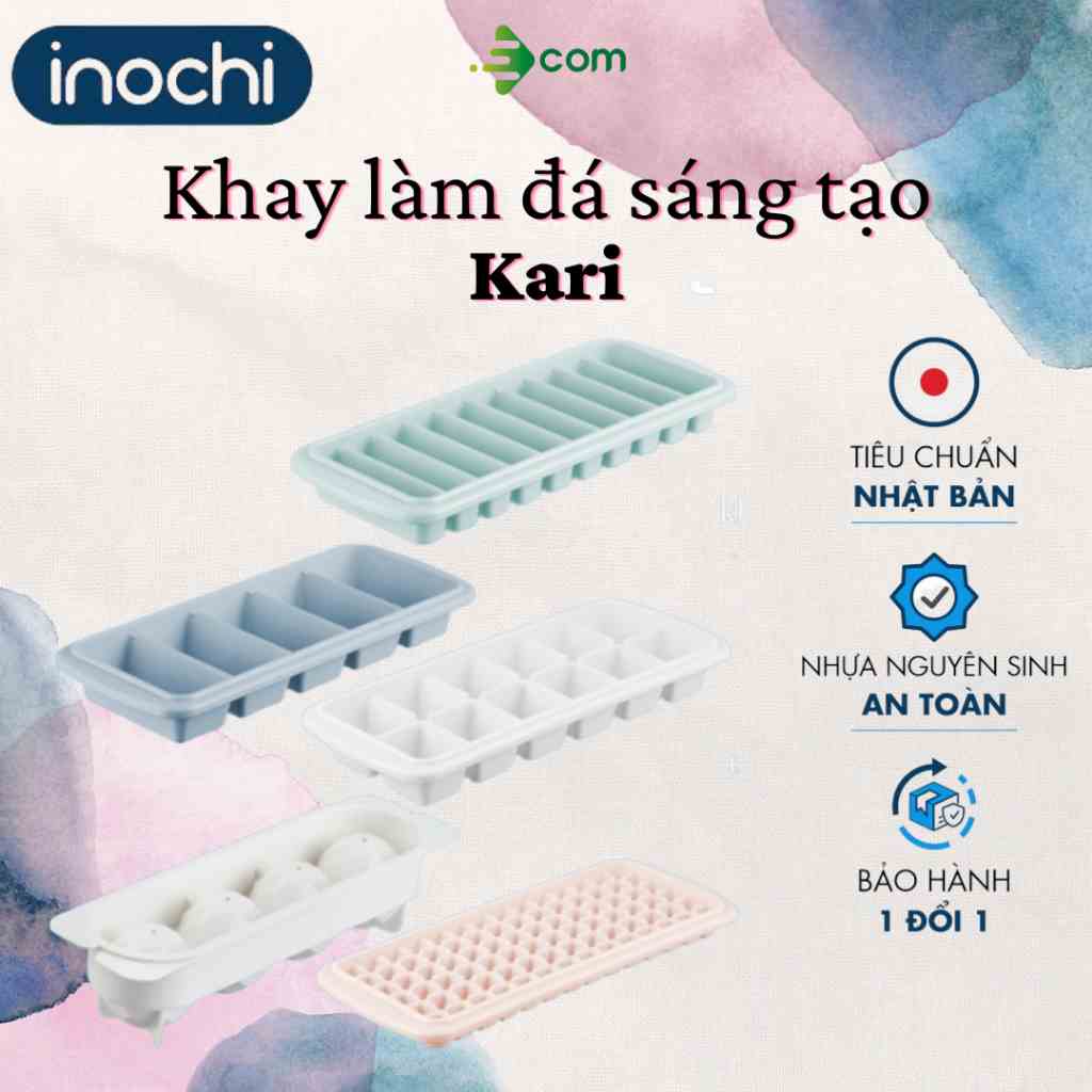 [Mã BMLTA35 giảm đến 35K đơn 99K] Khay Đá Tủ Lạnh Kari Inochi, Làm Đá Cho Tủ Lạnh, Đa Dạng Kích Thước