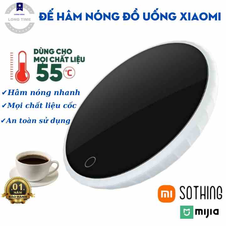 Đế hâm nóng đồ uống Xiaomi , Đế giữ nhiệt thông minh làm nóng 55 độ thích hợp mọi loại cốc, Bảo hành 12 tháng