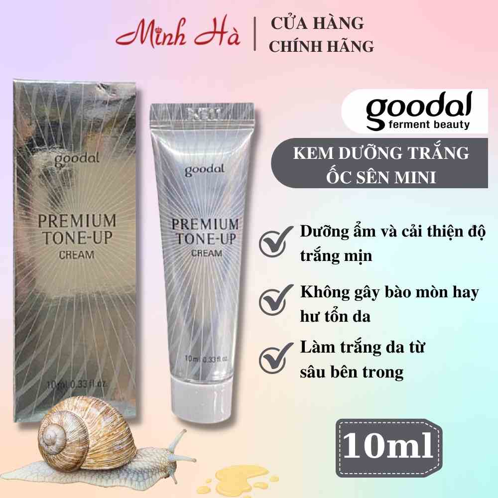 Kem ốc sên Goodal Premium Tone Up Cream 30ml giúp làm sáng và đều màu da