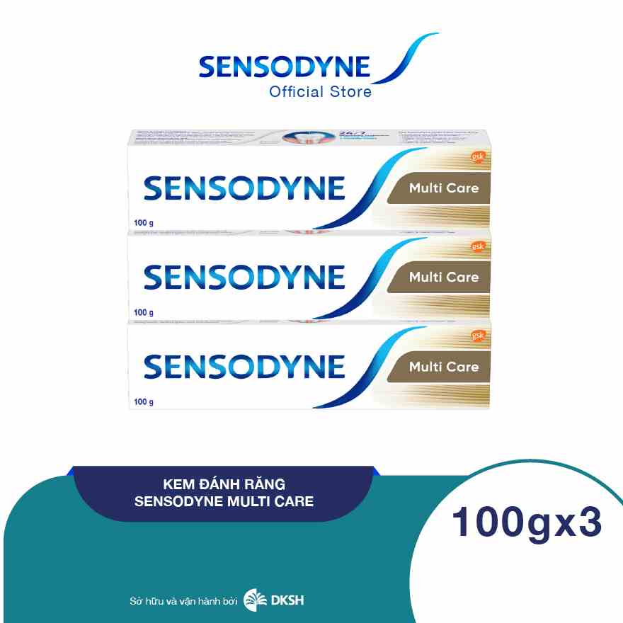 Bộ 3 Kem Đánh Răng SENSODYNE Multi Care 100g/tuýp