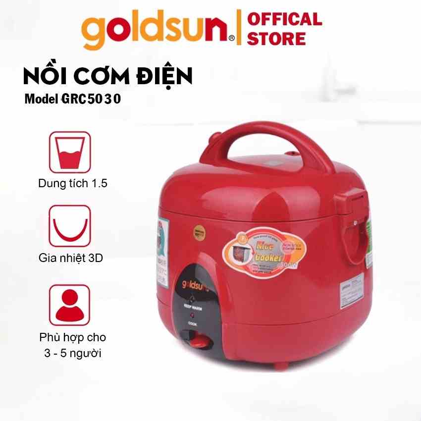 Nồi cơm điện Goldsun GRC5030 nắp gài 3D dung tích 1.5L màu đỏ