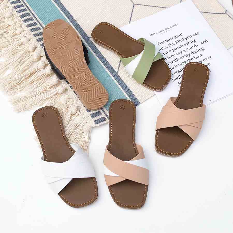 Dép lê nữ kiểu dáng sandal đi biển 2 quai chéo kép PHANANH shoes SC906