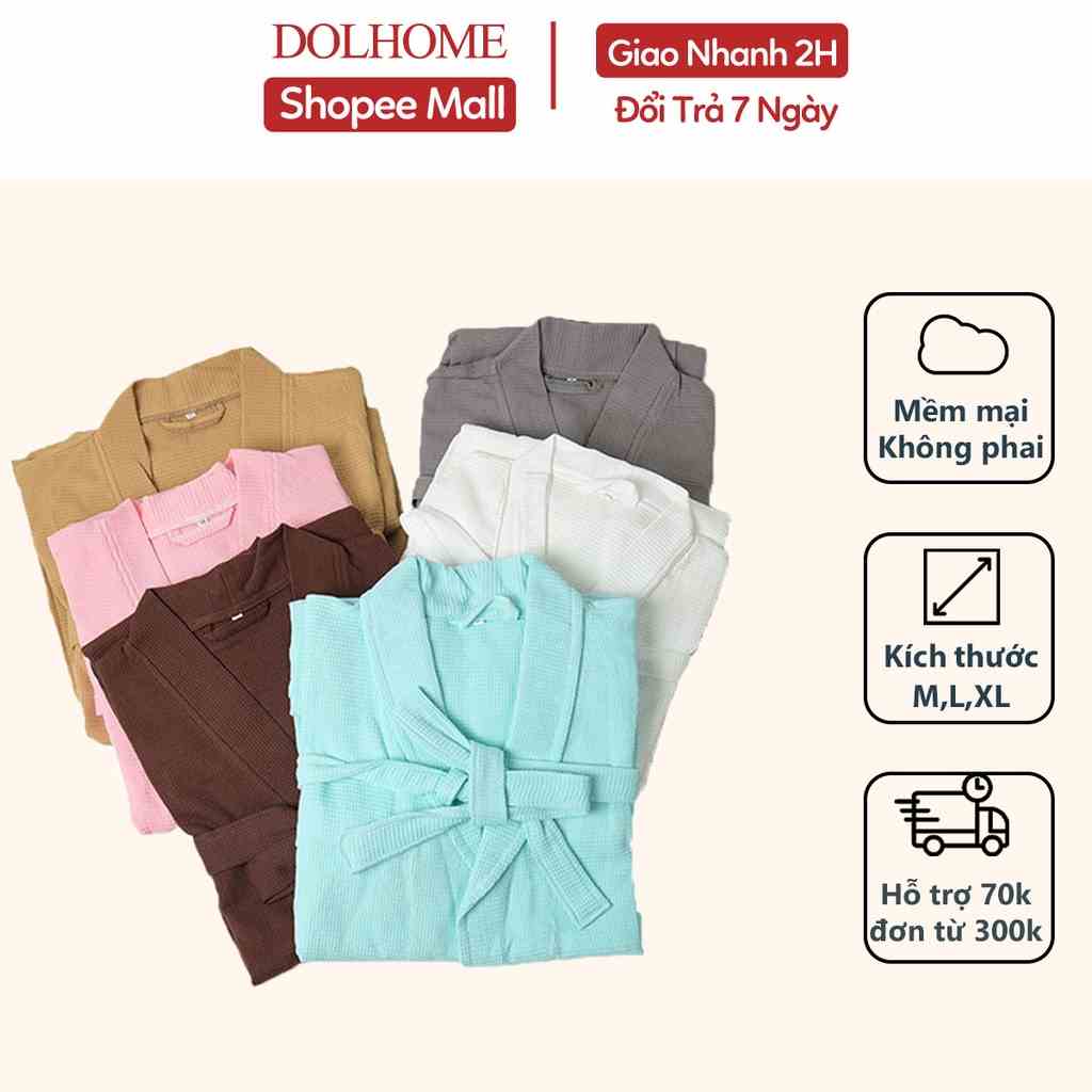 Áo choàng tắm unisex Dolhome chất liệu cotton tổ ong mềm mại nhiều màu sắc 750gram-22133