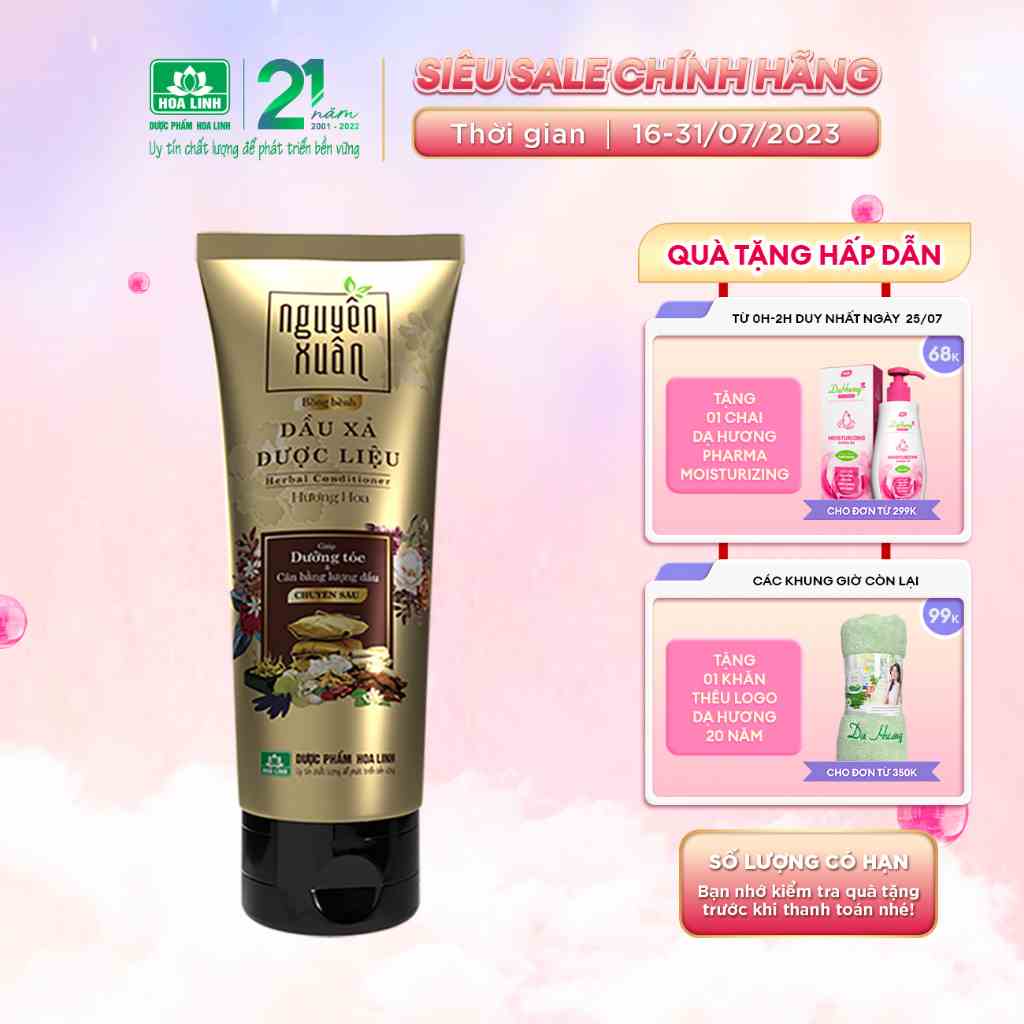 {MỚI}Dầu xả dược liệu Nguyên Xuân bồng bềnh 150ml dành cho tóc dầu bết - Tặng thêm 30ml giá không đổi