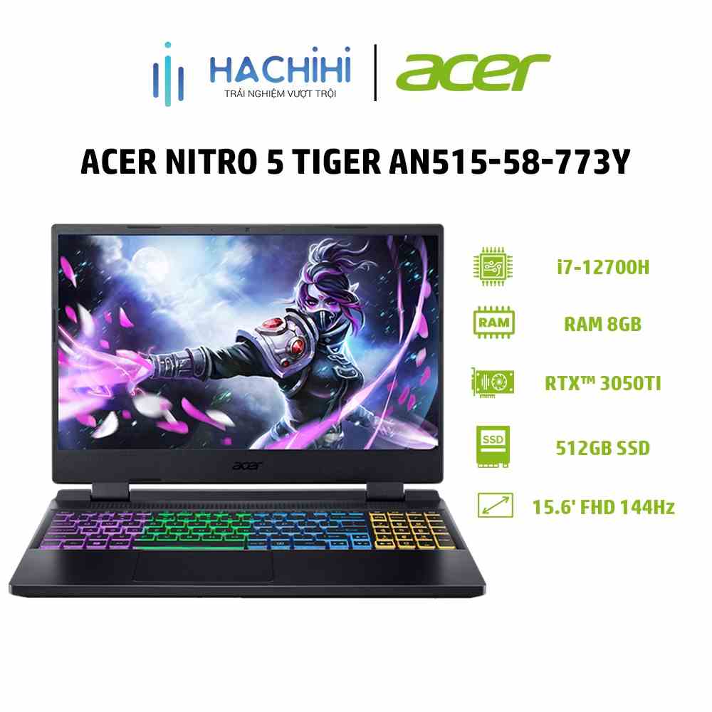 Laptop Acer Nitro 5 Tiger AN515-58-773Y (8GB|512GB|GeForce RTX™ 3050Ti 4GB|15.6 FHD 144Hz)