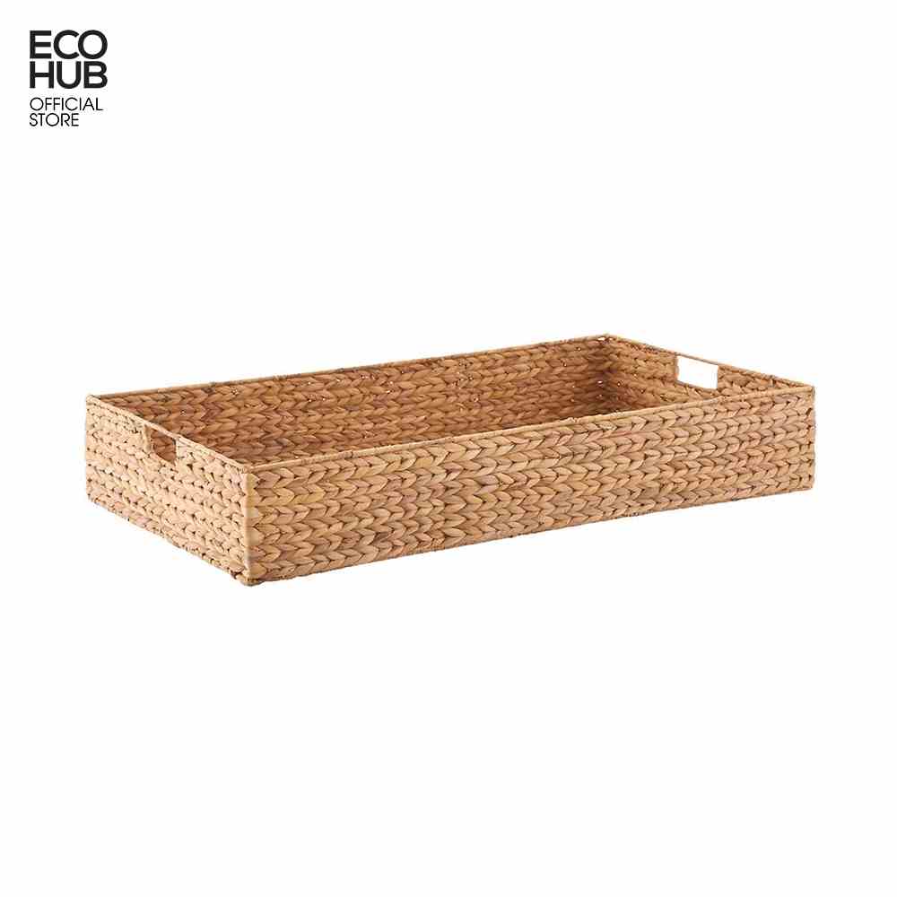 Khay cà phê, đựng đồ ECOHUB bằng lục bình có tay cầm (Water Hyacinth Tray With Handle)