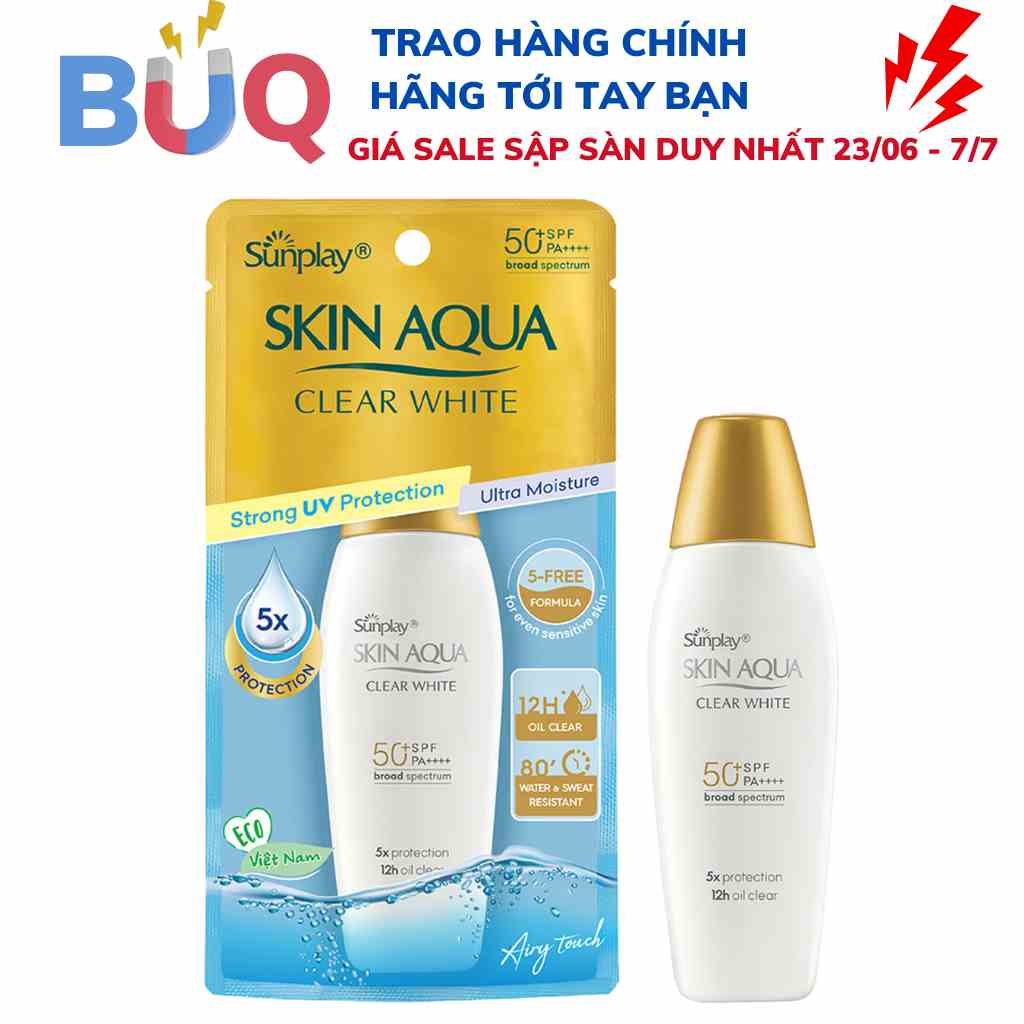 Sữa Chống Nắng Dưỡng Trắng Sunplay Skin Aqua Clear White Cho Da Dầu SPF50+ PA++++ (25g/55g)