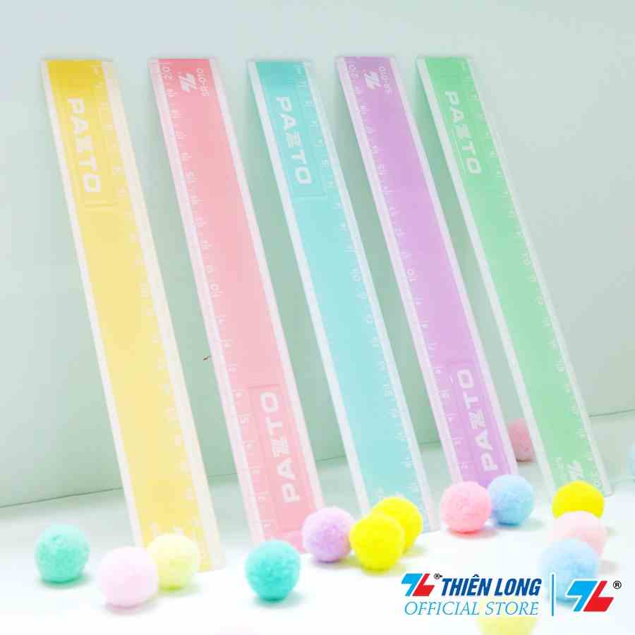 Thước nhựa thẳng 20 cm màu Pastel Thiên Long Pazto SR-010 - Màu ngẫu nhiên