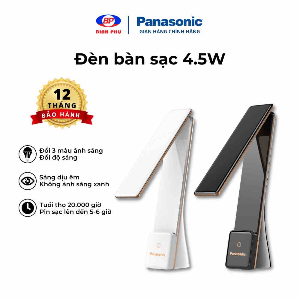 Đèn Bàn PANASONIC 5W HHGLT0339W88L – HHGLT0339B88L Siêu Nhỏ gọn, Gập để bật tắt, không ánh sáng xanh bảo vệ mắt