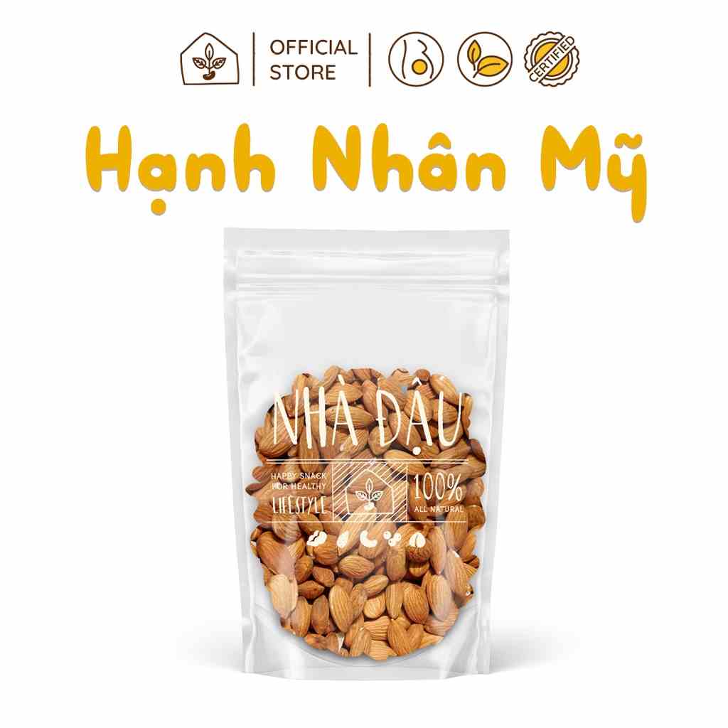 Hạt hạnh nhân Mỹ giàu dinh dưỡng, ăn vặt bà bầu, nấu sữa hạt túi 250g | Nhà Đậu | 207