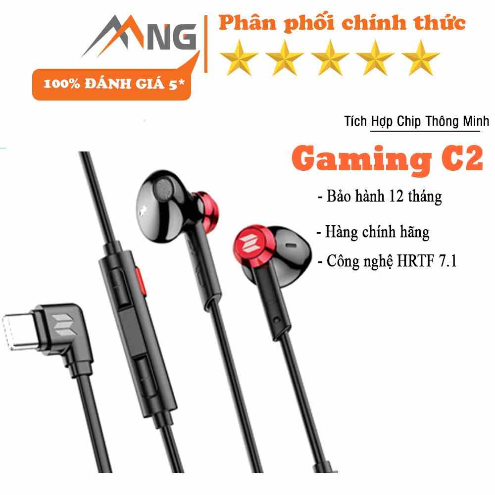 Tai nghe có dây gaming nhét tai Rockspace Gaming C2 chân type C có mic - Hàng chính hãng bảo hành 12 tháng lỗi 1 đổi 1