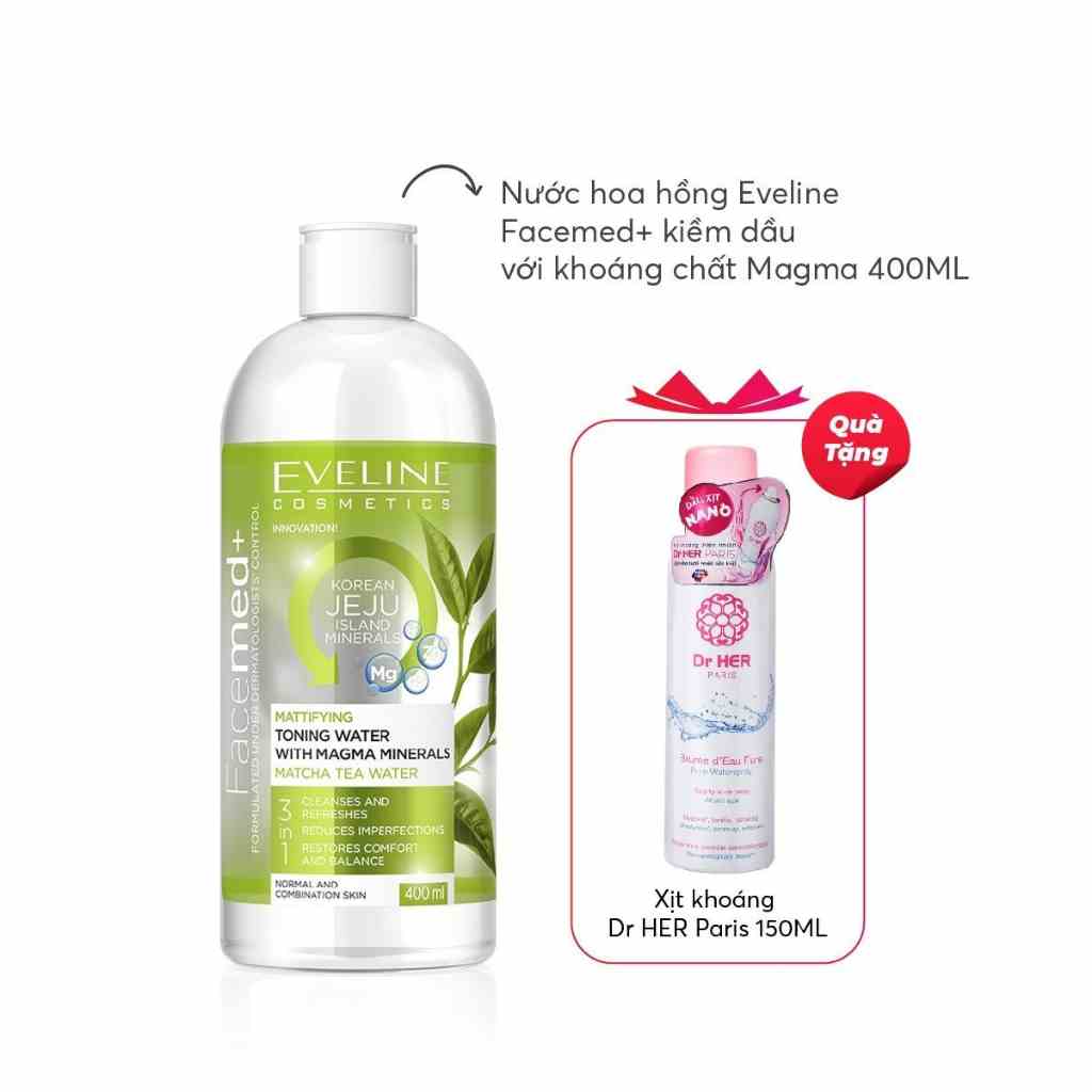 [QUÀ TẶNG XỊT KHOÁNG trong deal sốc] Nước hoa hồng kiềm dầu Eveline Facemed 400ml