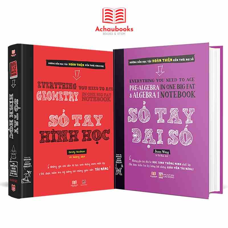 [Mã BMLT30 giảm đến 30K] Sách sổ tay đại số và sổ tay hình học Á Châu Books tổng hợp kiến thức toán từ lớp 8 đến lớp 12