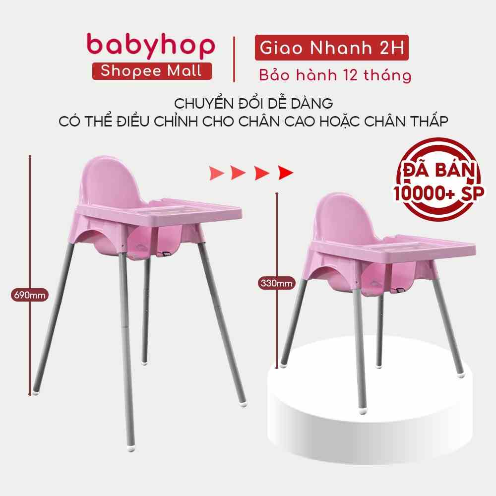 Ghế ăn dặm babyhop kèm mặt bàn,ăn dặm kiểu nhật & BLW, 2 chế độ chân, kèm mặt bàn, cho bé từ 6 tháng