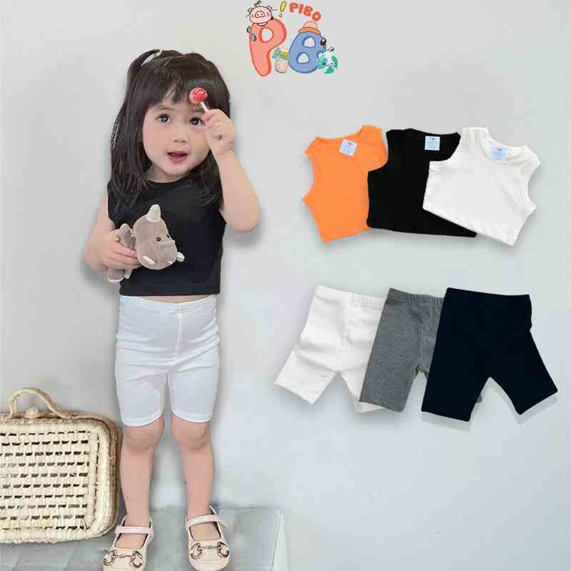 Quần Legging Áo Croptop Sát Nách Bé Gái Co Dãn 4 Chiều, Thoáng Mát Thấm Hút Mồ Hôi - BabyBoo - PiBo