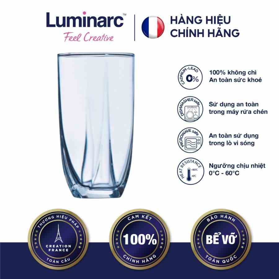 [Mã BMLTA35 giảm đến 35K đơn 99K] Bộ 6 Ly Thuỷ Tinh Cao Luminarc Eiffel 350ml - LUEIQ0168