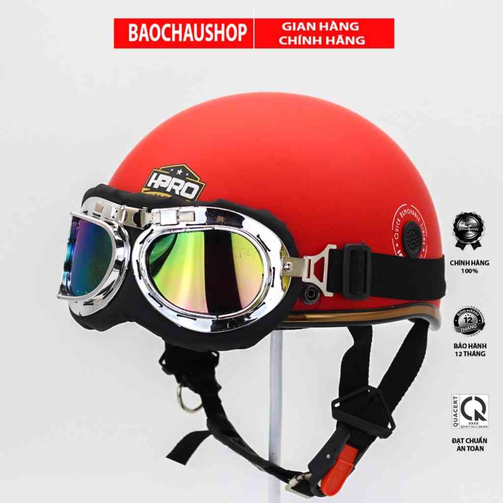 [Mã BMLTB35 giảm đến 35K đơn 99K] Mũ Bảo Hiểm Nửa Đầu Kính Phi Công HP Helmet 03B Chính Hãng - Bulldogshop