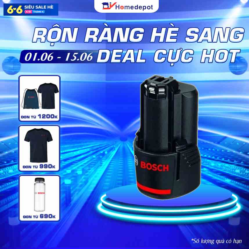 [Mã BMLTB200 giảm đến 100K đơn 499K] Pin Bosch 12V-2.0Ah 1600A00F6X