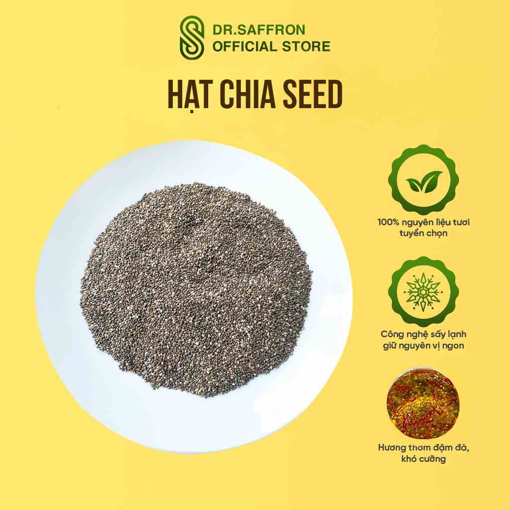 Hạt chia hữu cơ Saffron Việt Nam 100% từ thiên nhiên - Lọ 80gr