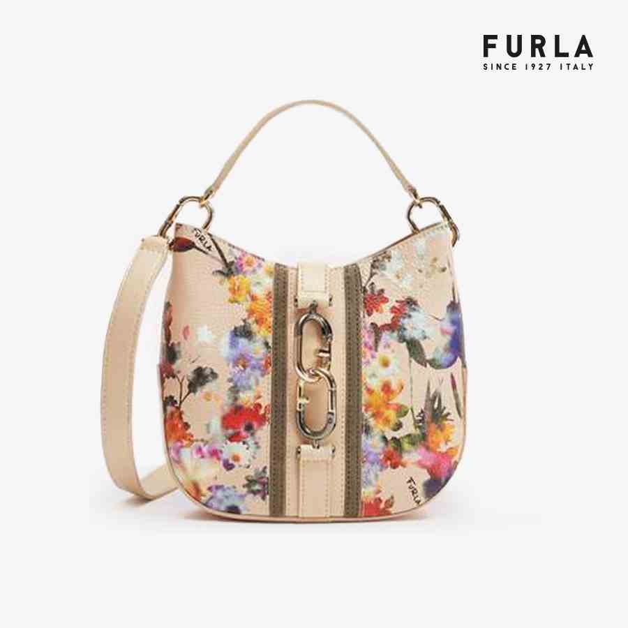 [Mã FAPREBAU3 giảm 10% đơn 1 triệu] Túi Nữ FURLA Sirena Mini Hobo Vitello St Eracle St Flowering Vitello Sorrento