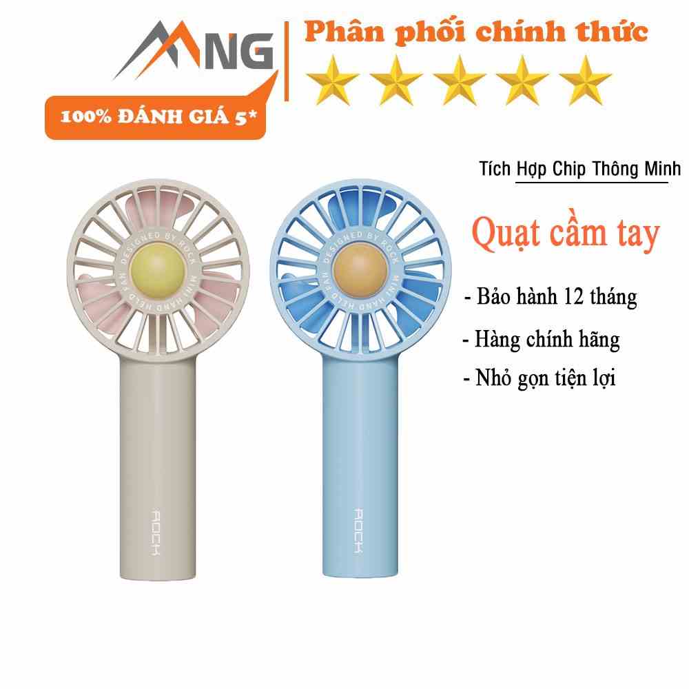 Quạt mini cầm tay tích điện Rockspace dung lượng pin 1800mAh siêu nhẹ tiện lợi - Hàng chính hãng bảo hành 12 tháng