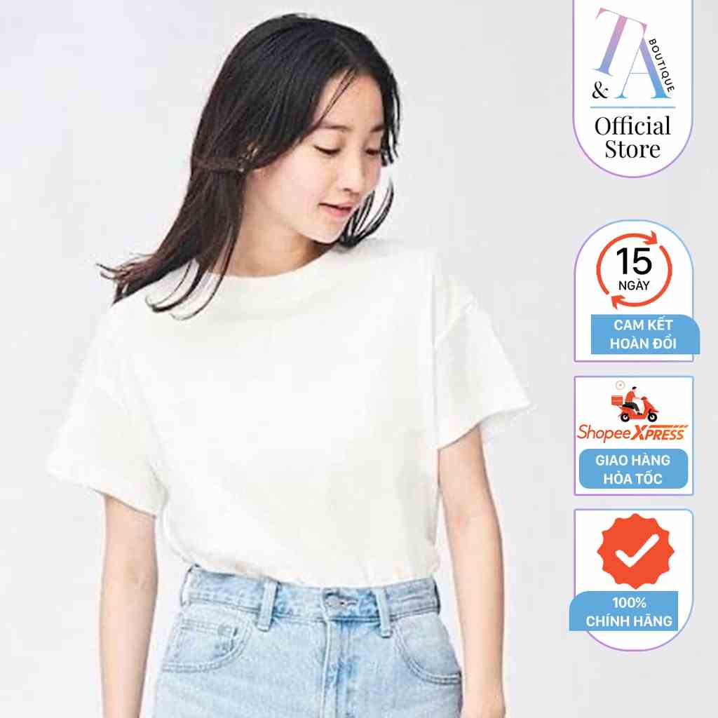 Áo thun nữ vàng trơn Crew-Neck T-shirt chất vải cotton mềm, thoáng mát ChiDu - TA025