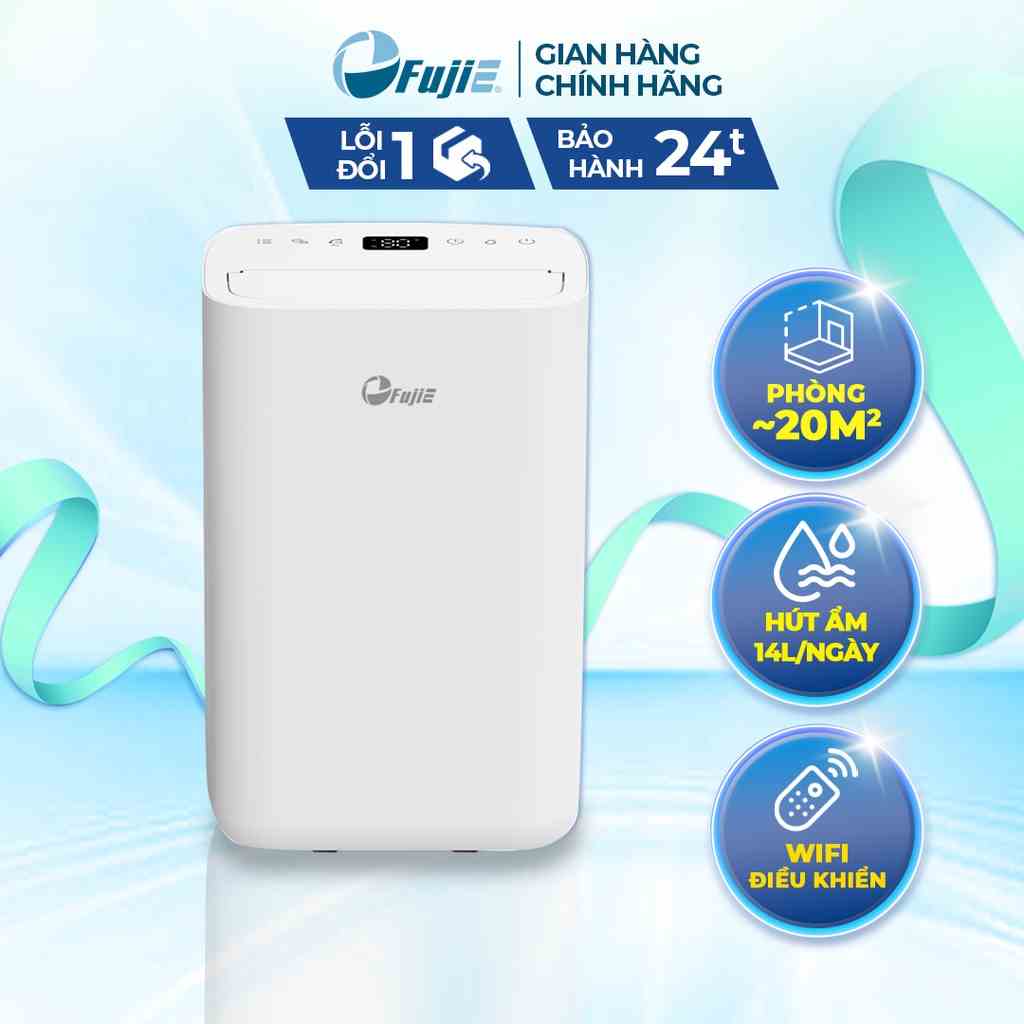 Máy hút ẩm dân dụng FujiE HM-914EC Pro kết nối wifi thông minh công suất hút ẩm 14L/ngày, có ionizer diệt khuẩn