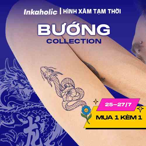 [BƯỚNG CHIẾN COLLECTION] Hình xăm dán tạm thời 15 ngày Inkaholic, xăm giả đẹp & ngầu y xăm thật, chống nước 100