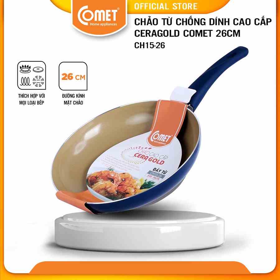 [LIFEMC11M2ADP -12% đơn 250K] Chảo từ chống dính cao cấp 26cm COMET CH15-26