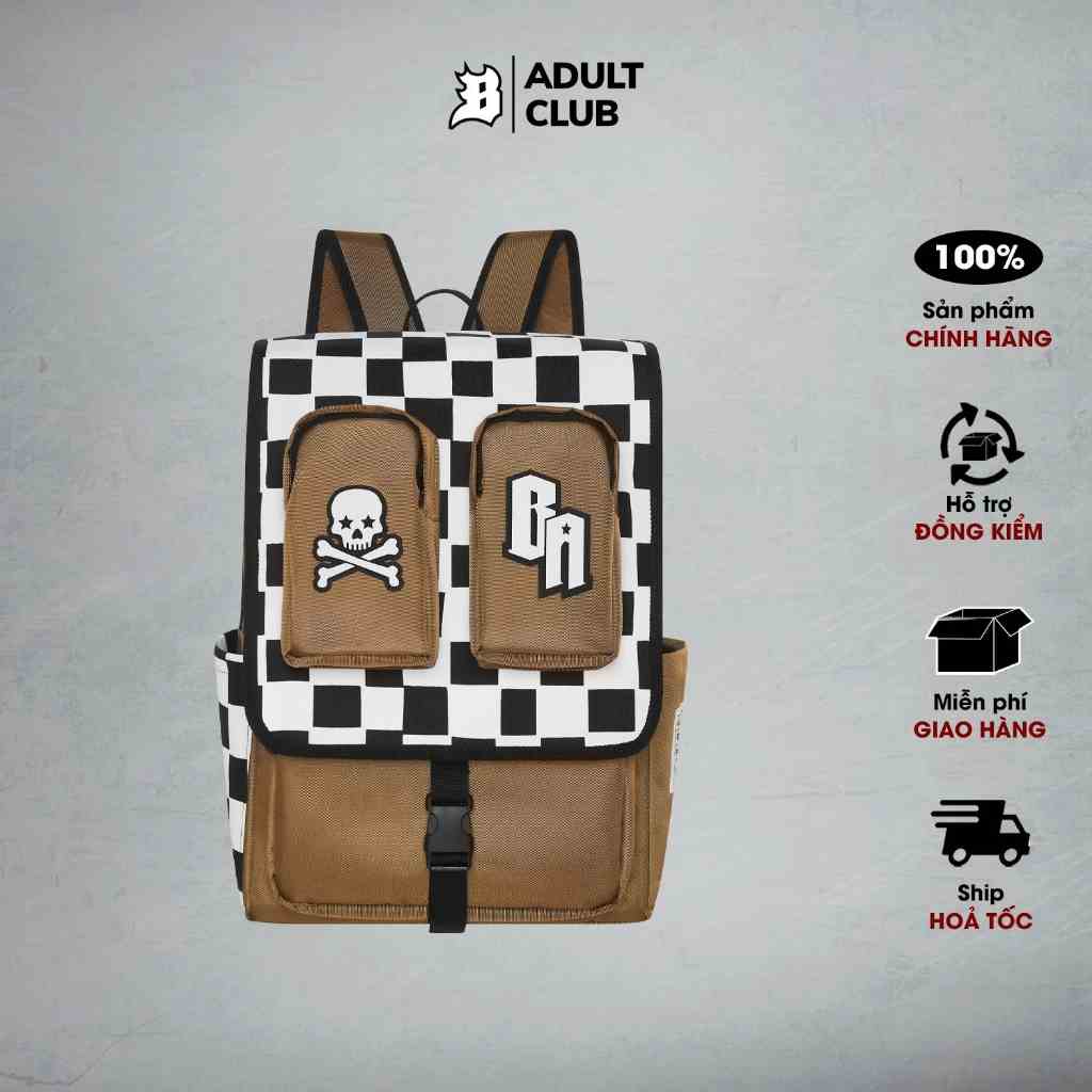 Balo đi học cặp sách thời trang Banawa có ngăn đựng laptop nam nữ unisex - Statement Backpack - Màu Nâu