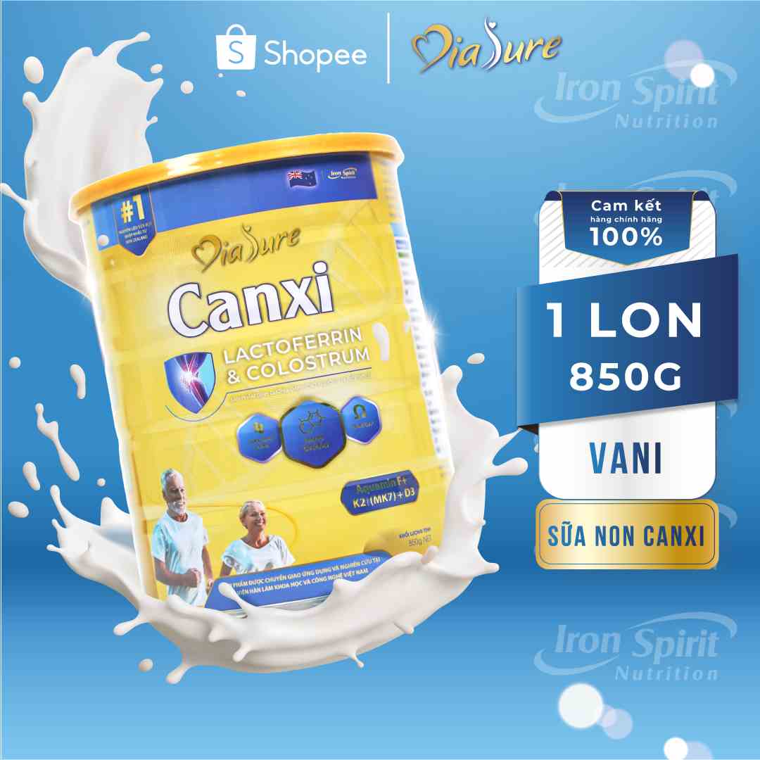 Sữa Non Diasure Canxi Xương Khớp850g Bổ Sung Canxi Nano Phòng Chống Loãng Xương Viêm Xương Khớp Cho Người Lớn Hương Vani