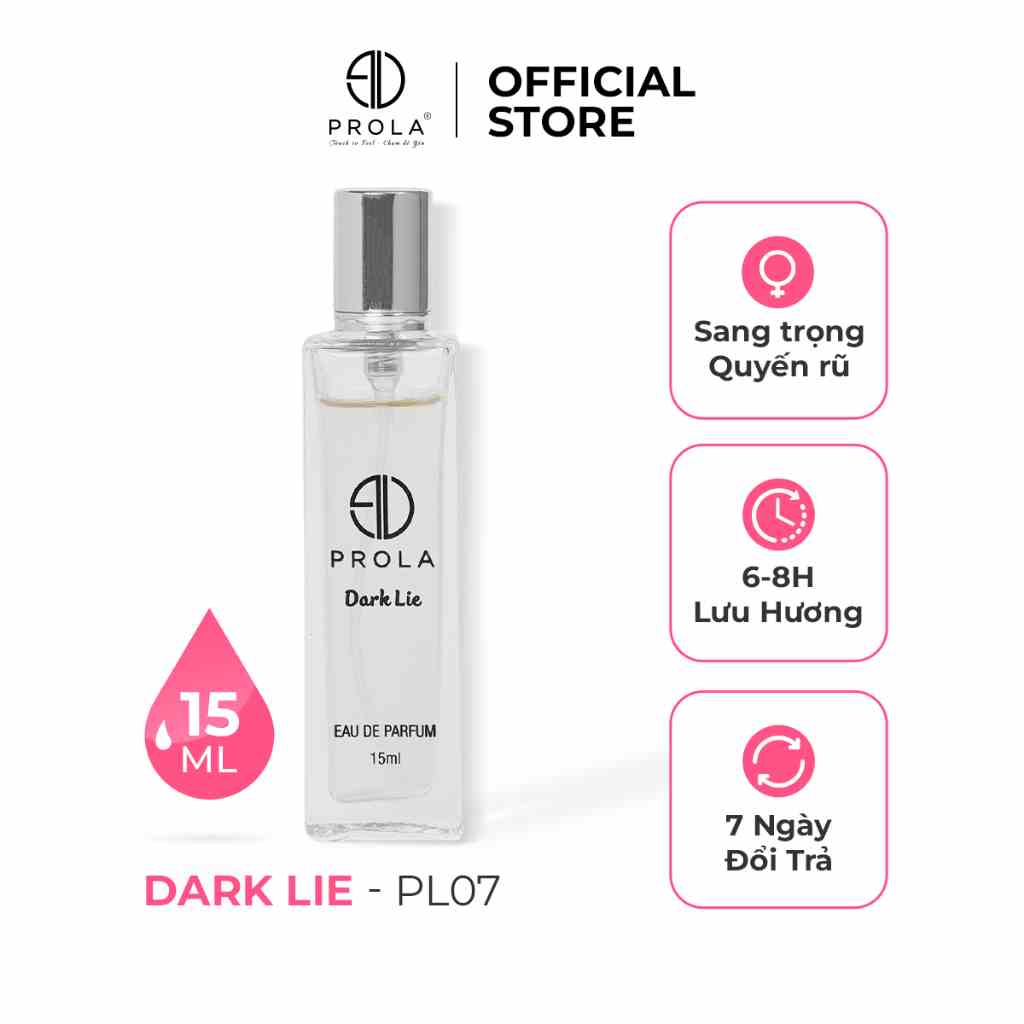 Nước Hoa Nữ PROLA Dark Lie Mùi Hương Ngot Ngào, Quyến Rũ Lưu Hương Lâu Phong Cách Ngọt Ngào, Cuốn Hút PL07 - 15ml