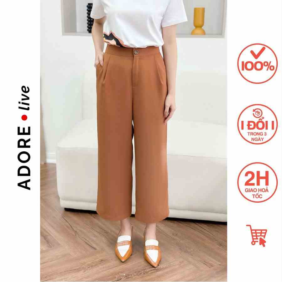 Quần Culottes casual style tuytsy đen và nâu lửng 323TR2009 ADORE DRESS