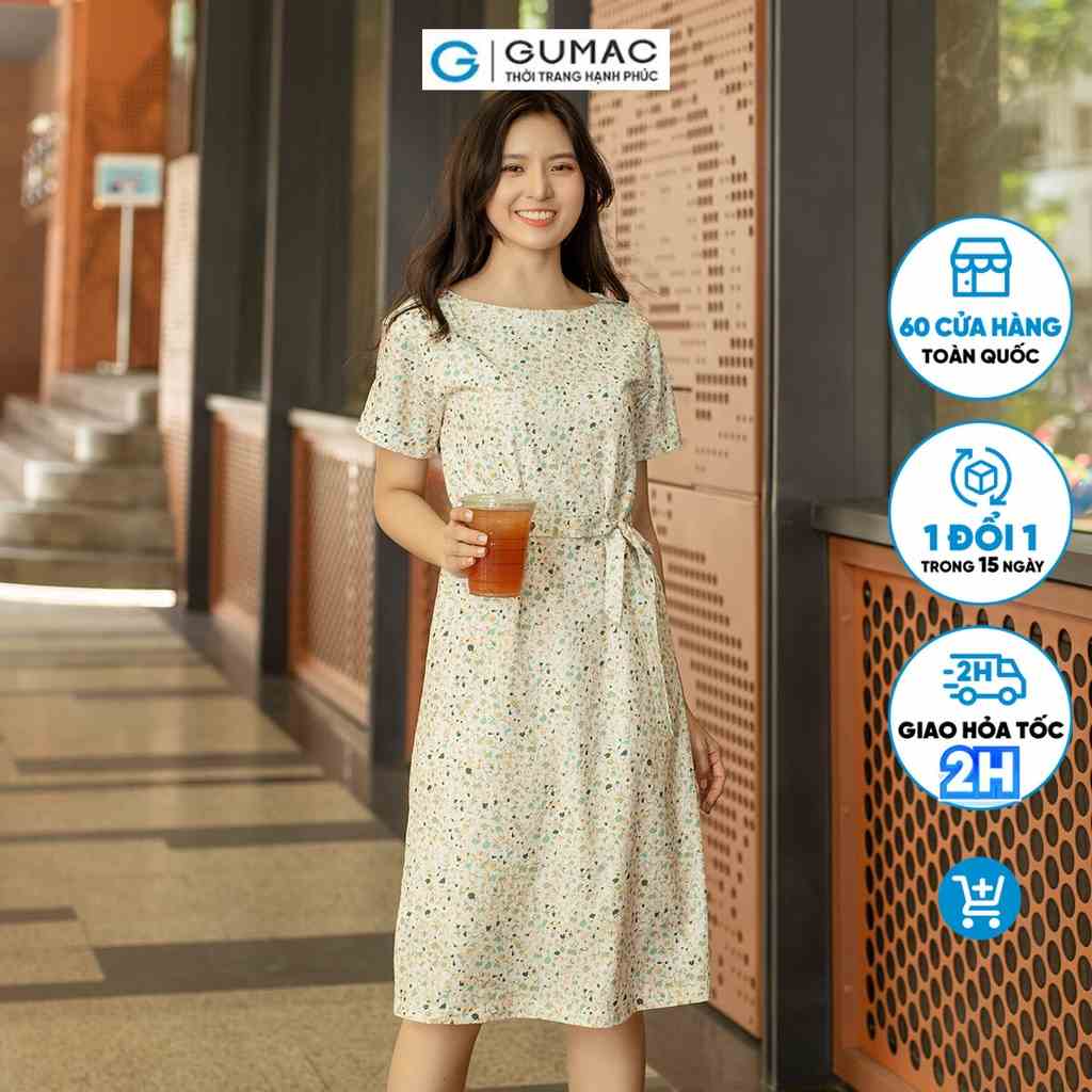 Đầm suông tay lơ vê thời trang GUMAC DD06012