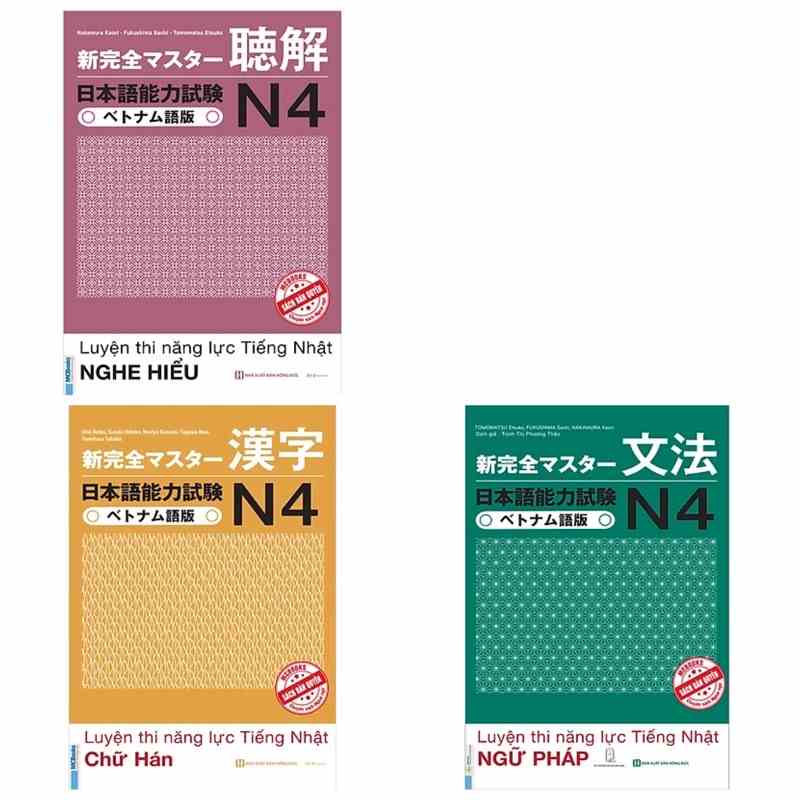 Sách - Combo Luyện Thi Năng Lực Tiếng Nhật N4 Nghe hiểu - Ngữ pháp - Hán tự Shin kanzen masuta Lẻ tùy chọn