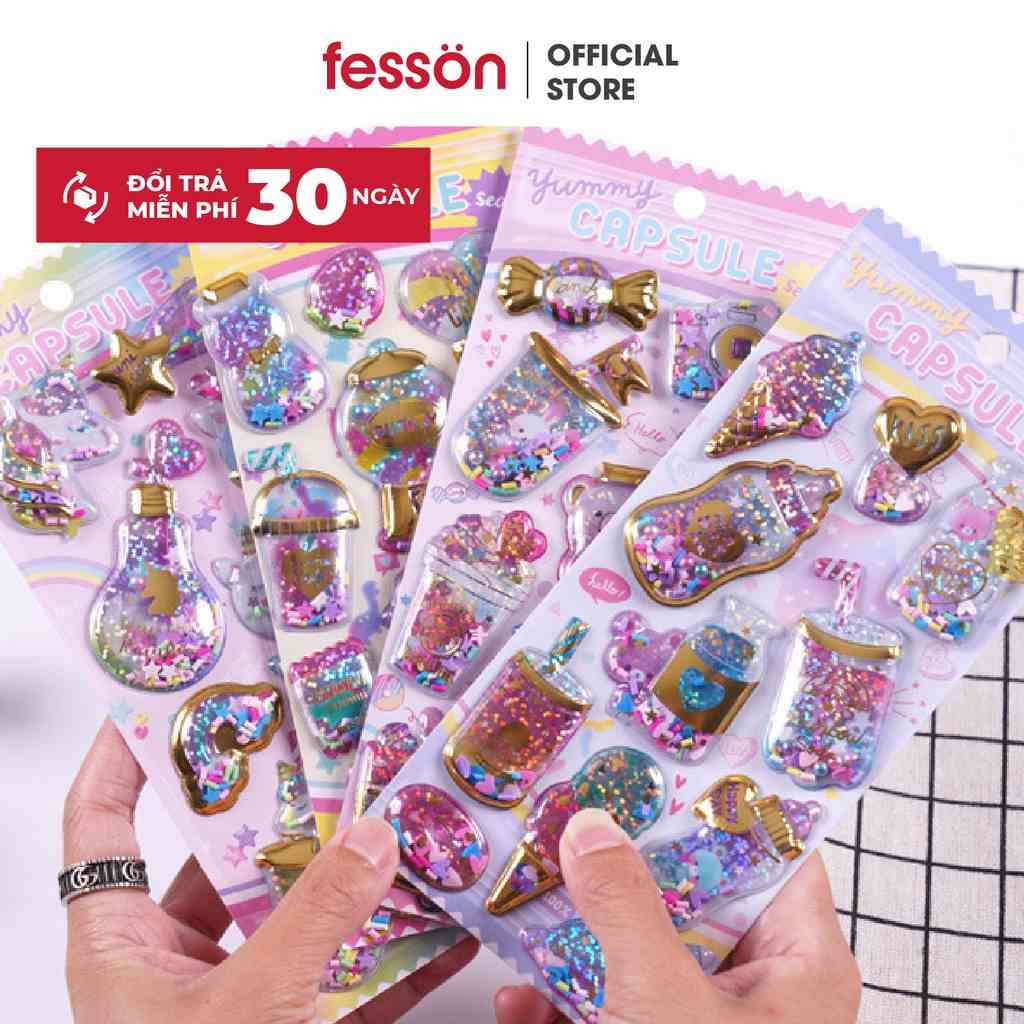 [Mã BMLT35 giảm đến 35K đơn 99K] [QUÀ TẶNG] Set sticker hình dán cho bé fesson, Sticker 3d trang trí lấp lánh kim tuyến