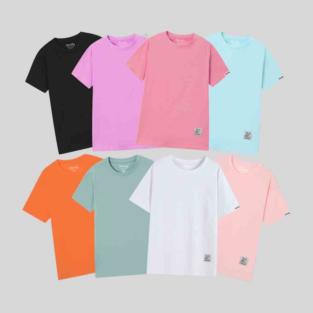 Áo phông nữ form rộng tay lỡ unisex cổ tròn GINDY Basic Tee thun nữ form rộng đủ size tay lỡ unisex cotton A038