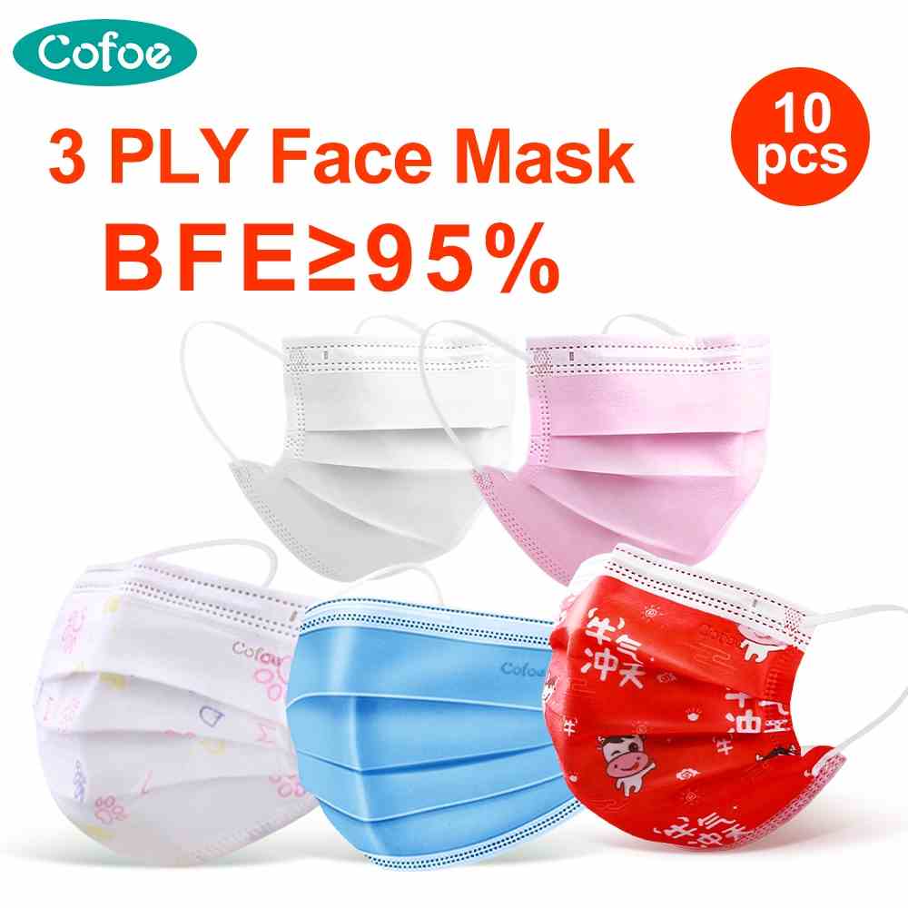 Khẩu trang COFOE 3 lớp dùng một lần Bpe> 95% dây đeo đầu cho người lớn