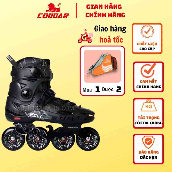 Giày Patin Cougar-Flying Eagle F5 Eclipse Dành Cho Người Lớn,Có Đế Giày Chống Sốc,Frame Hợp Kim Nhôm Chắc Chắn