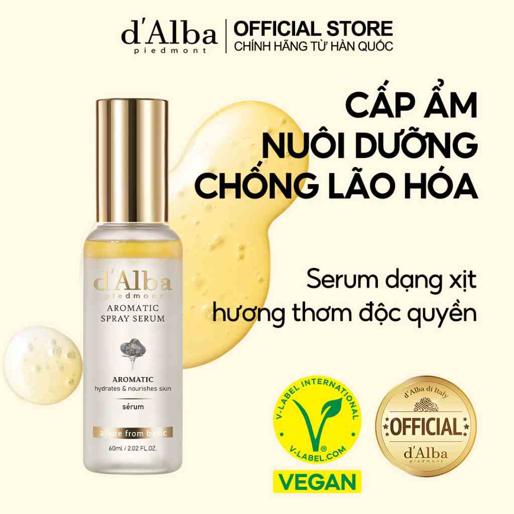 [dAlba Official] Serum dạng xịt thuần chay cấp ẩm và nuôi dưỡng da Aromatic Spray Serum 60ml