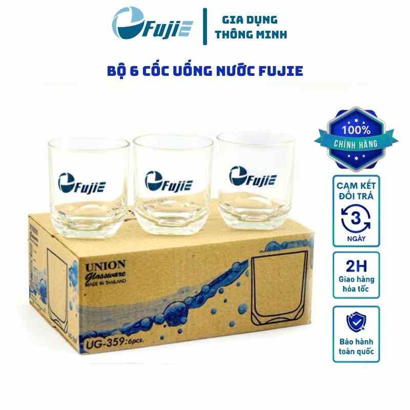 Bộ 6 cốc thủy tinh FujiE 250ml ly thủy tinh chịu nhiệt tốt