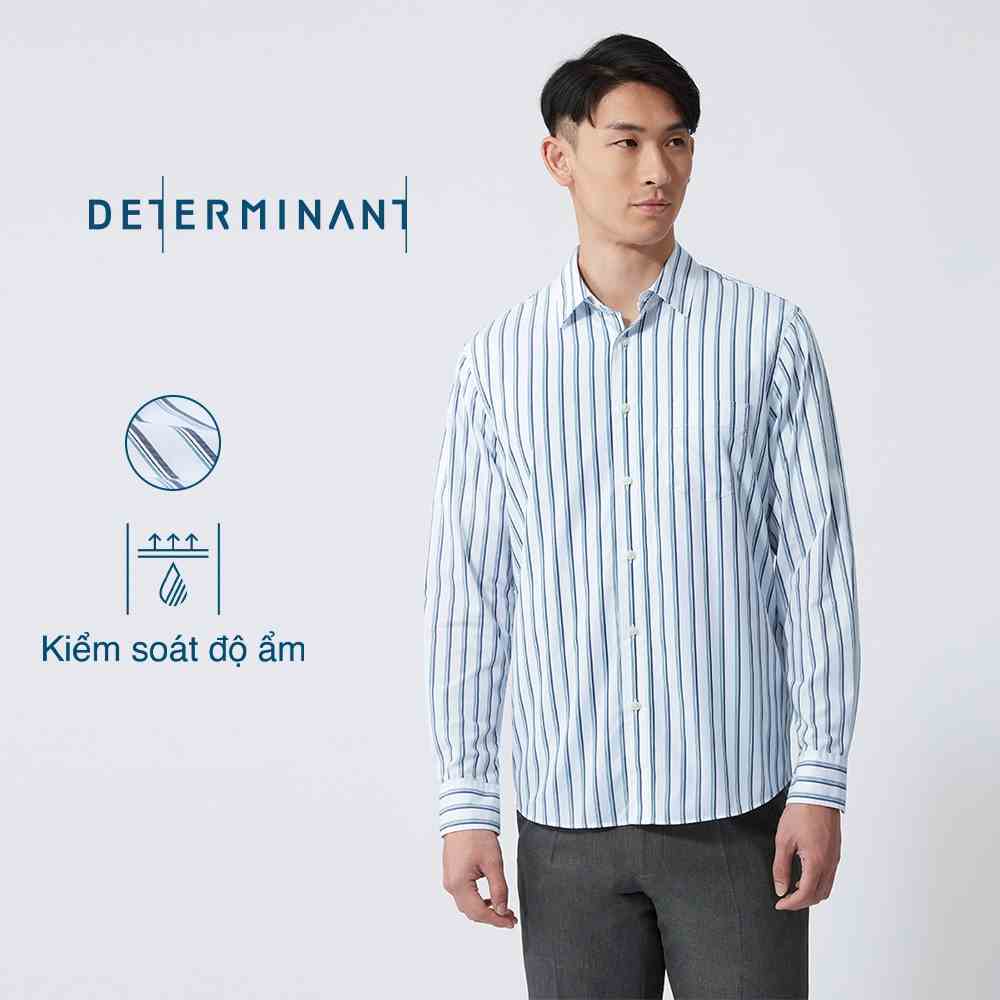 [Mã BMLTA35 giảm đến 35K đơn 99K] Áo sơ mi nam cao cấp DETERMINANT tay dài - 100% cotton thượng hạng - sọc Xanh và Navy